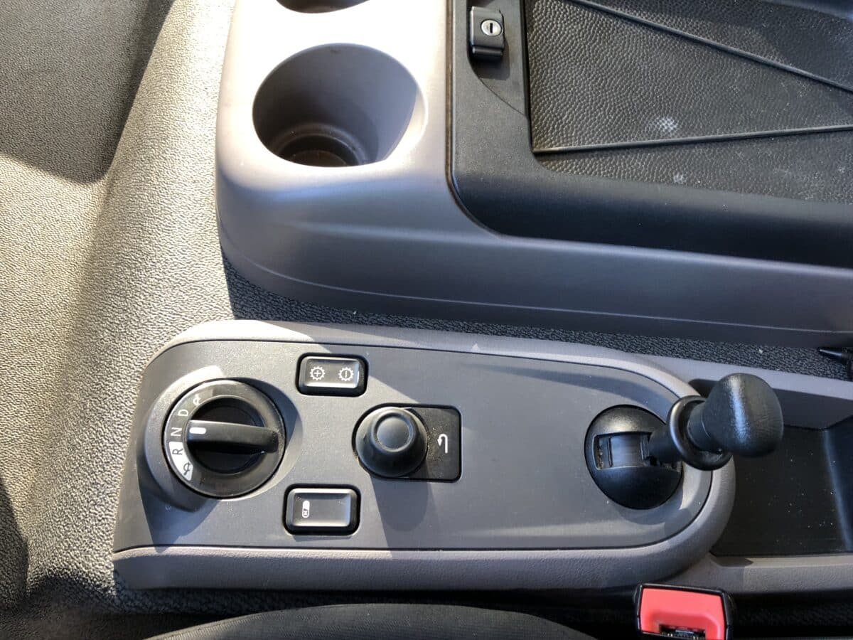 a close up of a car console